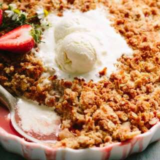 Strawberry Rhubarb Apricot Crisp