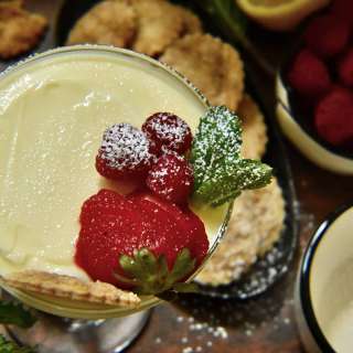 Lemon Posset with Cardamom Ginger Cookies