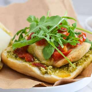 Crispy and Delicious Air Fryer Pesto Chicken Sandwich