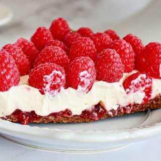 No Bake Chocolate Raspberry Cream Tart
