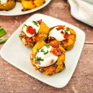 Cheesy Bacon Loaded Smashed Potatoes
