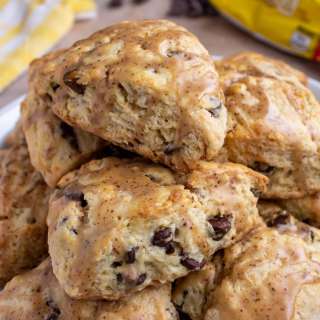 Chocolate Chip Scones with Espresso Glaze