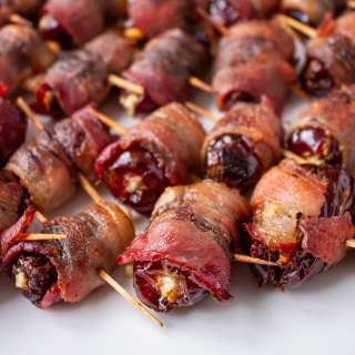 Devils on Horseback (Bacon Wrapped Dates with Goat Cheese)