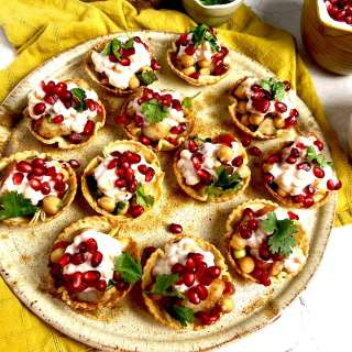 Papdi Chaat Appetizer Cups (Baked)