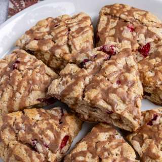 Cranberry Apple Scones with Cinnamon Glaze