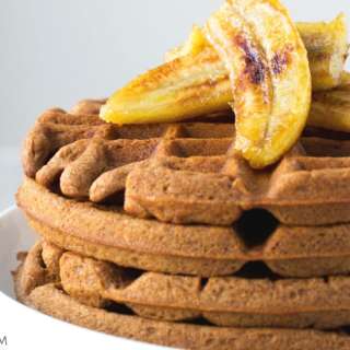 Teff Waffles or Pancakes with Caramelized Bananas