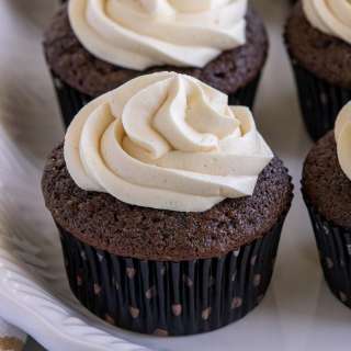 Chocolate Guinness Cupcakes with Baileys Frosting and Irish Whiskey Ganache Filling