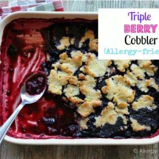 Triple Berry Cobbler - sugar and gluten free, with egg and grain-free options