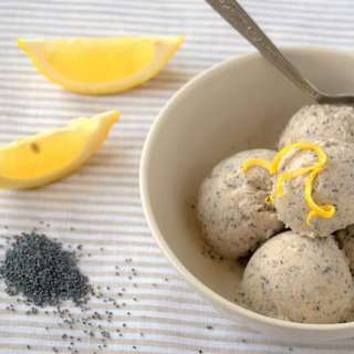 Lemon Poppy Seed Ice Cream - vegan, sugar free, low carb