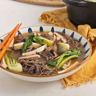 Vegan Soba Noodle Soup with Shiitake Mushrooms