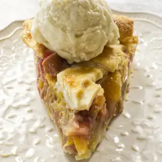 Fresh Peach Rhubarb Pie with Buttermilk Pastry