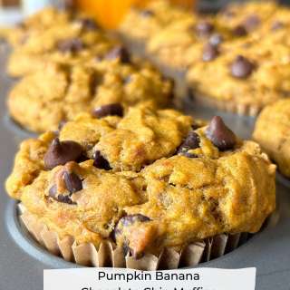 Pumpkin Banana Chocolate Chip Muffins (Nut-Free)