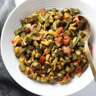 Baked Crispy Bhindi | Oven Roasted Okra Recipe