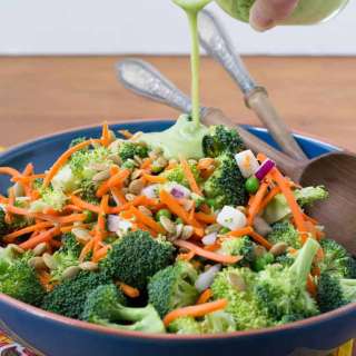 Broccoli Salad with Jicama and Avocado Dressing