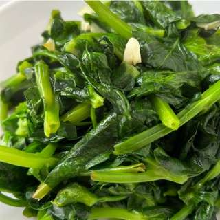Pea Shoots with Garlic and Ginger