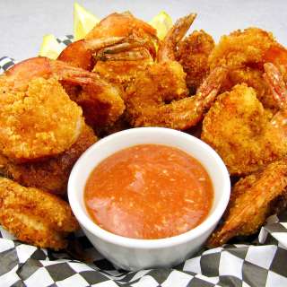 Keto Fried Shrimp with Cocktail Sauce (Gluten-Free)