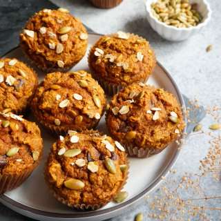 Healthy Whole Wheat Pumpkin Oatmeal Muffins Recipe
