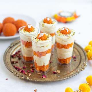 Motichoor Ladoo Cheesecake Parfait (Indian Fusion Dessert)