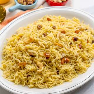 Saffron Rice with Nuts and Raisins