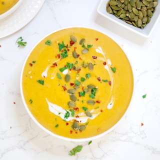 Instant Pot Pumpkin Soup (Curried, Creamy & Vegan)