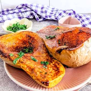 Air Fryer Roasted Butternut Squash Halves