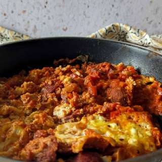 Menemen with Sucuk and Feta