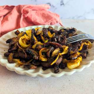 Air Fryer Mushrooms and Onions