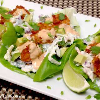 Spicy Shrimp Lettuce Wraps with Bang Bang Sauce