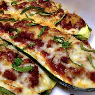 Lasagna Stuffed Zucchini Boats
