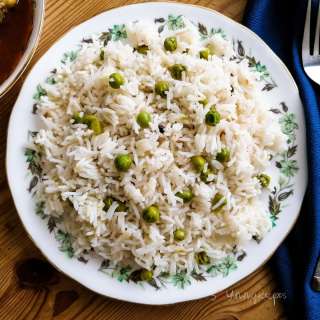 Matar Chawal - Green Peas Pulao Rice in Pakistani Style