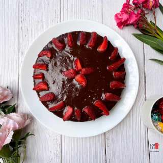 Eggless Chocolate Strawberry Cake Recipe