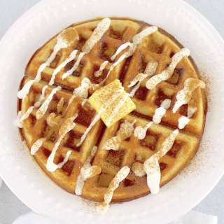 Keto Cinnamon Roll Waffles with Cream Cheese Icing