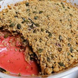 Apple and Raspberry Crumble