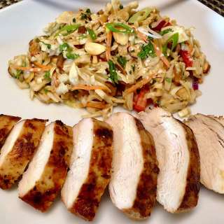 Keto Asian Grilled Chicken with Peanut Ginger Slaw