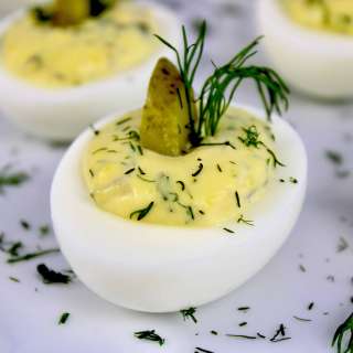 Dill Pickle Deviled Eggs