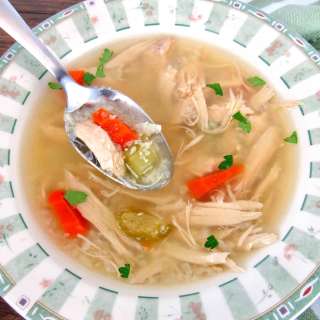 Keto Chicken Soup with Cauliflower Rice