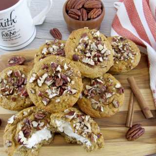 Keto Pumpkin Muffins with Cream Cheese Filling