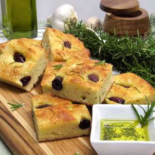 Keto Focaccia with Rosemary and Kalamata Olives