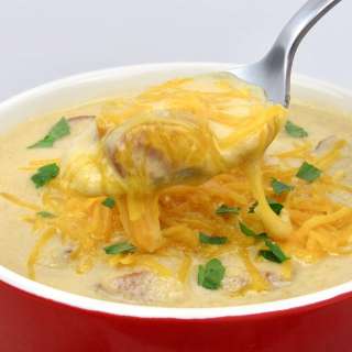 Smoked Sausage and Cauliflower Cheddar Soup