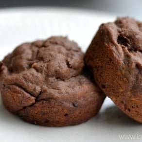 Greek Yogurt Chocolate Banana Muffins