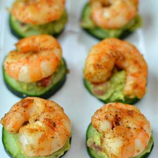 Blackened Shrimp Avocado Cucumber Bites