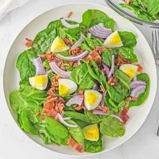 Spinach Salad with Warm Bacon Dressing