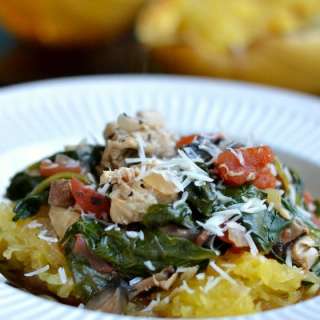 Chicken Spinach Mushroom Spaghetti Squash