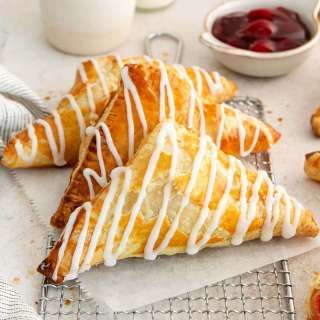 Flaky Cherry Turnovers Made with Puff Pastry