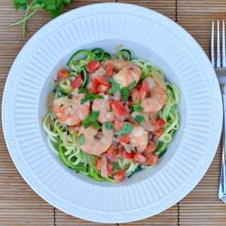 Shrimp Zoodles In Thai Coconut Sauce