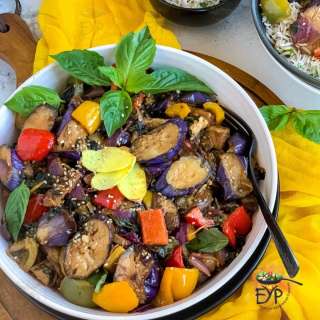 Thai Basil Eggplant: Vegan and Gluten Free