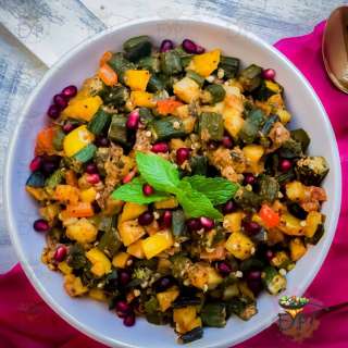 Bhindi Masala - Okra Bell Pepper Stir Fry