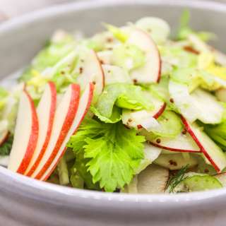Crisp Apple Fennel Salad With Grainy Mustard Vinaigrette