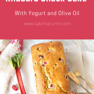 Rhubarb Snack Cake with Yogurt and Olive Oil
