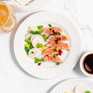 Japanese Salmon Tataki With Homemade Ponzu Sauce